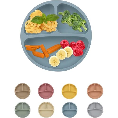 RYANSHOP Suction Plates for Baby - Silicone Baby Plates with Suction First Meal Baby Suction Plate Suction Plates for Toddlers Kids