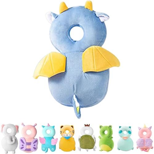 Baby Head Protector Backpack Toddler Baby Protection Backpack,baby head protector backpack for Walking & Crawling(Plush Dragon), 7.87×12.99 Inch
