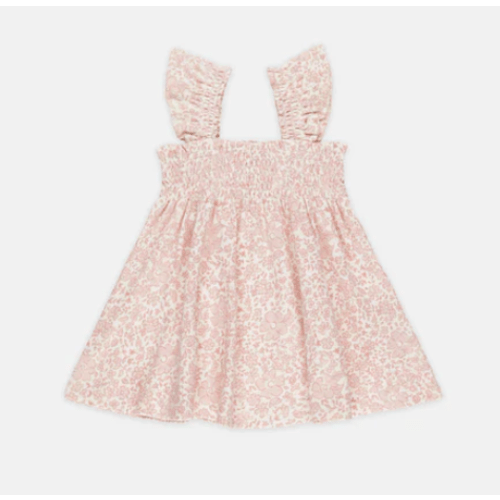 Smocked Jersey Dress || Pink Blossom 6-12 months