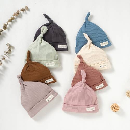 Tiny Alpaca | Organic Natural Cotton Baby Hat | 0-6 Months | Gender Neutral | Ribbed Baby Hat | Baby Shower Gift | Single hat