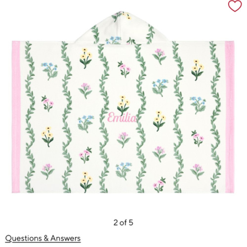 Stripe Floral Baby Beach Hooded Towel