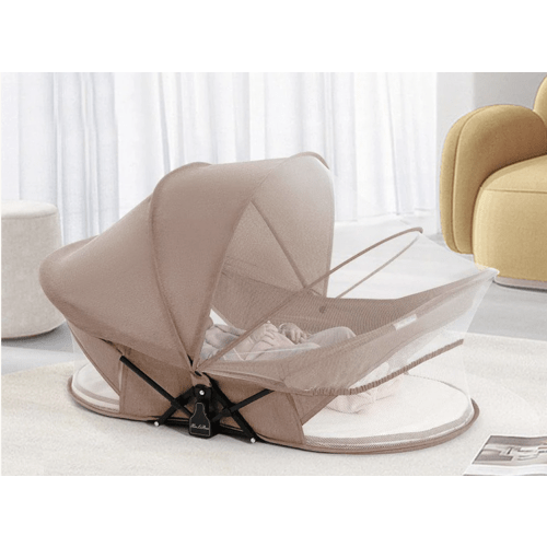 Portable Foldable Baby Bed Crib with Sunshade Mosquito Net Lightweight Design