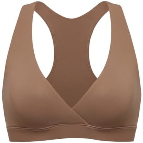 MOMANDA Inbarely Nursing Bras for Women No Underwire Racerback - Sandalwood Brown, Medium
