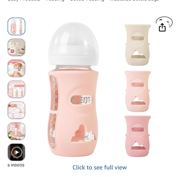 MINMUNJIU 3 Pack Silicone Sleeves for Philips Avent Natural Glass Baby Bottles, Anti Breakage Baby Bottle Holder for Baby Girls, Compatible with Philips Avent Glass Natural Baby Bottle, 8 oz