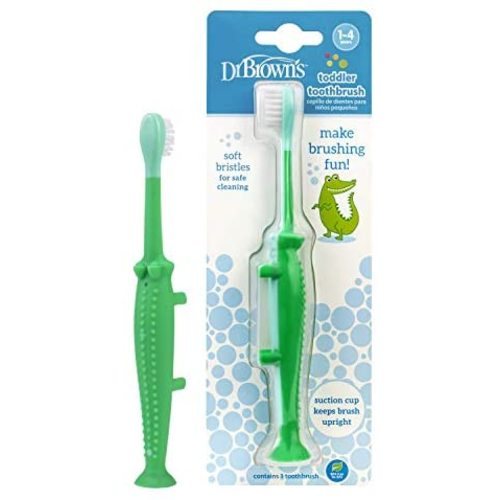 Dr. Brown's Toddler And Baby Toothbrush, Crocodile, Green