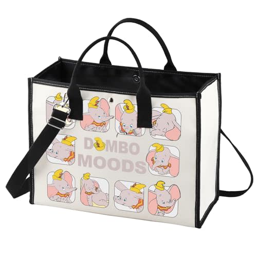 BWWKTOP Elephant Tote Bag Cartoon Inspired Gift Flying Elephant Moods Shoulder Bag Bag For Movie Fans