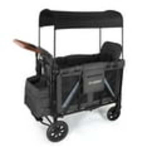 Cochildor Wagon Stroller for 2 Kids, Foldable Stroller Wagon with 2 High Seats, 5 Point Harness, Removable Canopy, Adjustable Handle Bar, Dark Grey