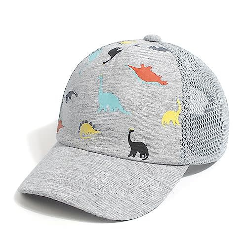 Duoyeree Toddler Baseball Cap Baby Cap Sun hat Print Dinosaur Pattern and Solid Color hat Kids boy Girl Age 0-8t