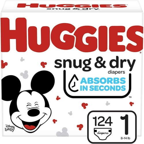 Huggies Snug & Dry Diapers, Size 1 Size 1 (124 Count)