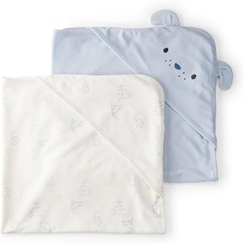 Carter's Baby Hooded Towel (2-pk Ivory/Blue)