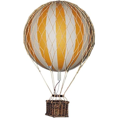 Authentic Models, Floating The Skies Air Balloon, Hanging Home Decor - 5.3 Inch Height, Historic Hot Air Balloon Model for Home Decor, Detailed Vintage Decorations to Hang from Ceiling - True Yellow