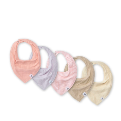 Organic Cotton Baby Bandana Bibs - Pink Sand