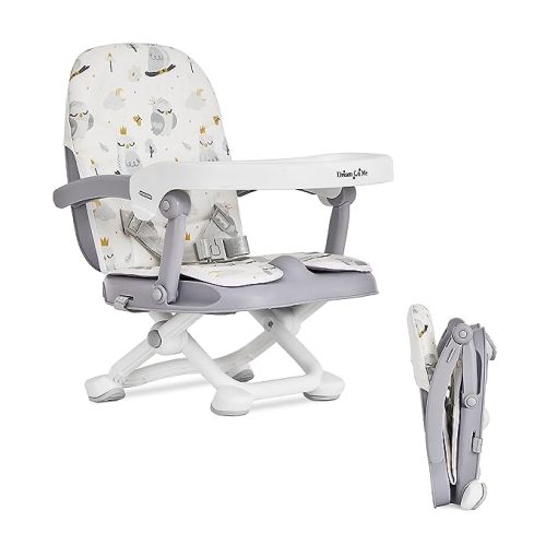 Munch N Go Booster Seat for Dining Table, Lightweight Compact Fold Travel Booster Seat, 3-in-1 Convertible, Four Level Height Adjustment and Easy Tray Removal