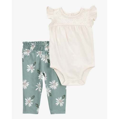 Baby 2-Piece Floral Short-Sleeve Bodysuit Pant Set - Carter's | Carter's