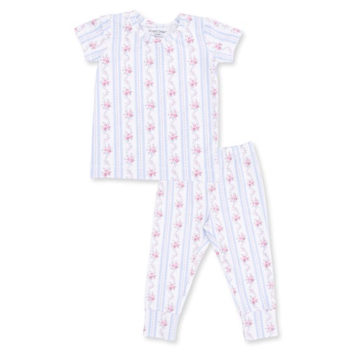 Kids' Anna Floral Stripe Short Sleeve Two-Piece Pajamas