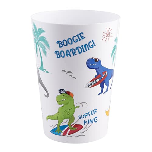 Allure Home Creation Surfin' Dino Wastebasket Compact Size 1.71 gallons