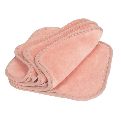 Eurow Reusable Makeup Remover Cloths, Soft Microfiber Face Towels for All Skin Types, Chemical-Free, Protective, Machine Washable, Gentle & Effective Facial Cleansing, 8"x8", Coral, 4-Pack