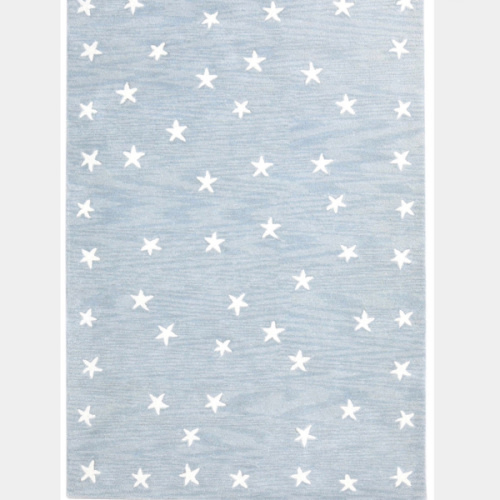 5x8, Star Rug Blue Kids Rug Light Blue Starry Skies Nursery Baby Blue Rug