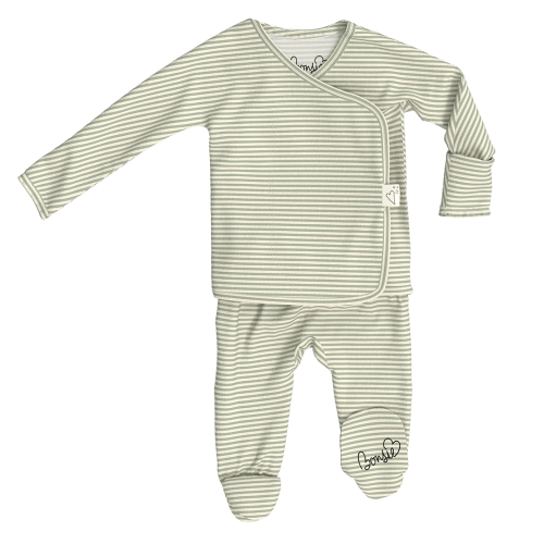 Footie - Mint Twist – Bonsie Skin to Skin Babywear - 0-3 M
