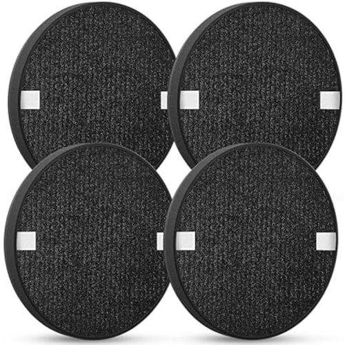 4 Pack Halo HEPA Replacement Filter, Compatible with Pure Enrichment PureZone Halo Air Puri-fier Model PEAIRDSK, 2-in-1 HEPA Filters and Activated-Carbon Pre-filters