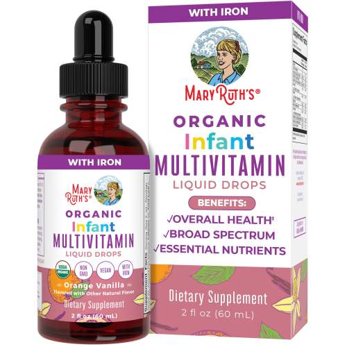 Organic Infant Multivitamin with Iron Liquid Drops
– MaryRuth Organics