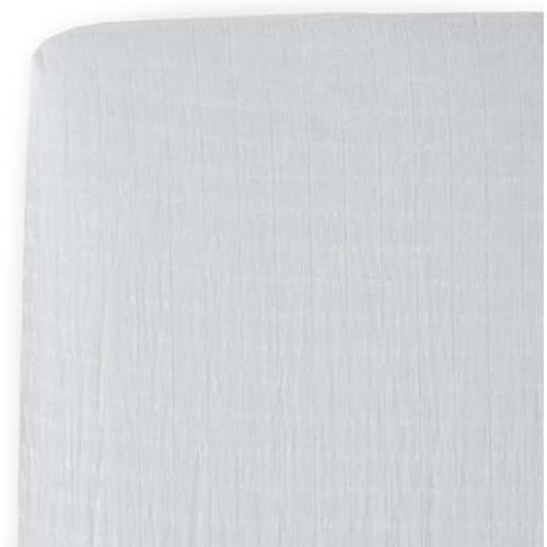 Little Unicorn – White Fitted Crib Sheet | 100% Cotton Muslin | Super Soft | Sized for Standard Baby Crib & Toddler Mattress | Machine Washable | Solid Color | 52” x 28” x 9”