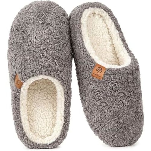 EverFoams Women's Fuzzy Slip-on Slippers Soft Comfy Memory Foam Indoor House Shoes
