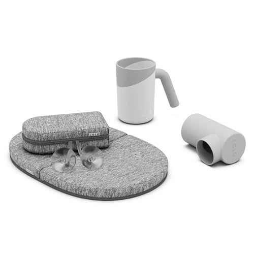 Lalo Bathtime Essentials - Includes Knee & Elbow Saver, Rinse Cup, & Spout Cover - Comfortable & Secure Baby Bath Essentials Made with Safe, Durable Materials and Easy to Clean - Coconut