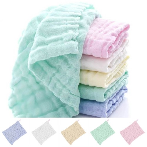 Baby Washcloths Muslin Cotton Baby Face Towels 5 Pack Wash Cloths Soft On Sensitive Skin Absorbent For Boys & Girls 12x12 Inches