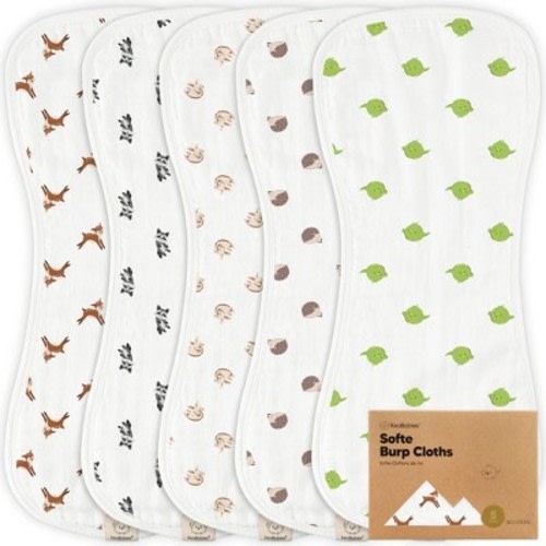 KeaBabies 5pk Organic Softe Muslin Burp Cloths for Baby Girls and Boys, Large Absorbent Burping Cloths for Babies, Baby Burp Clothes, Color: Keafriends
