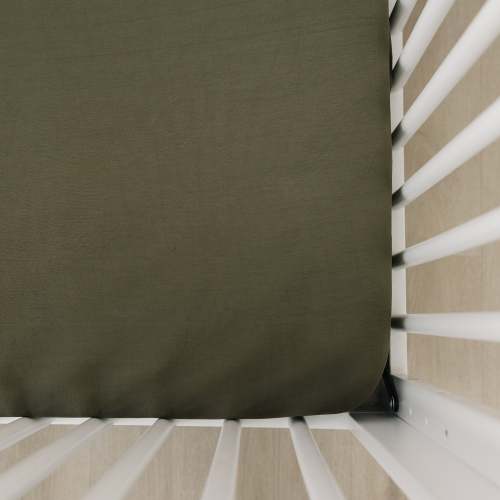 Olive Bamboo Stretch Crib Sheet