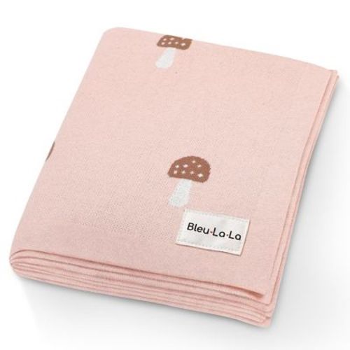 100% Luxury Cotton Soft Knit Swaddle Baby Blanket For Blanket For Newborns And Infants Boys And Girls - Mushroom - Mocha