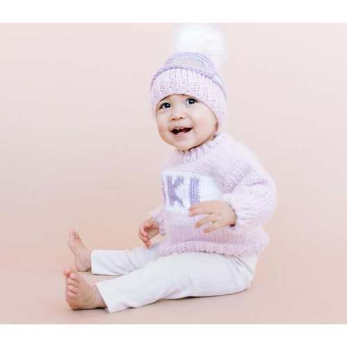 SKI Hand-Knit Sweater, Pink, Lavender & White - The Blueberry Hill | Maisonette