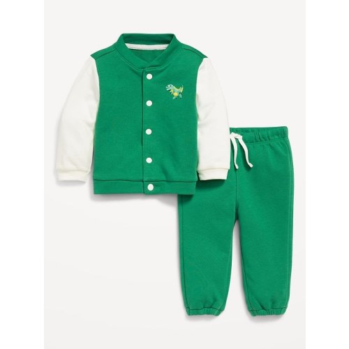 French Terry Bomber Jacket and Sweatpants Set for Baby
