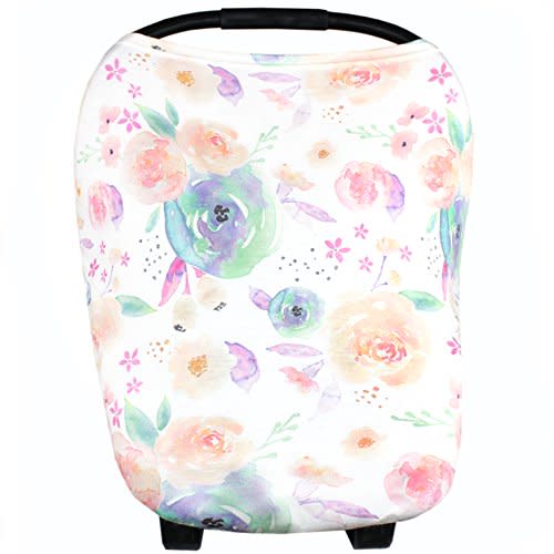 Copper Pearl Multi-Use Cover: Car Seat Covers, Nursing Cover, and Stroller Cover for Sun - Stretchy Fabric, All-Season Use, Stylish Designs, Easy Access for Moms - Bloom