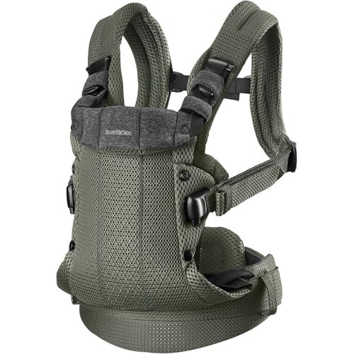 BabyBjörn Baby Carrier Harmony, Dark Green, 3D Mesh | 3-in-1 Ergonomic Baby Carrier; Newborn, Facing-in, Outward-Facing, and Back Carrying Positions Supported (7-40 lbs), Newborn to Toddler