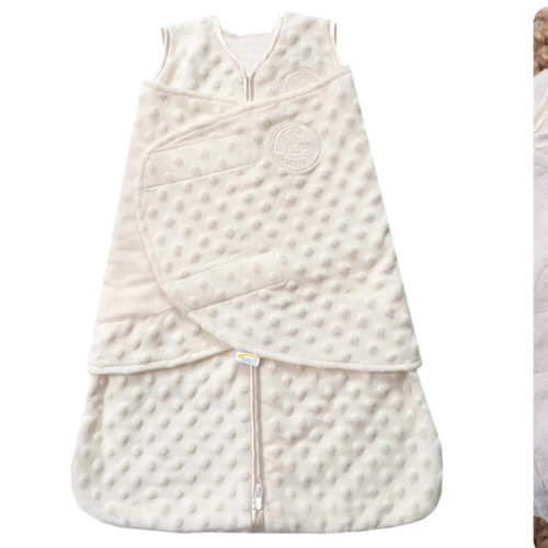 Cream Plushy Dot Velboa Swaddle - Newborn | HALO