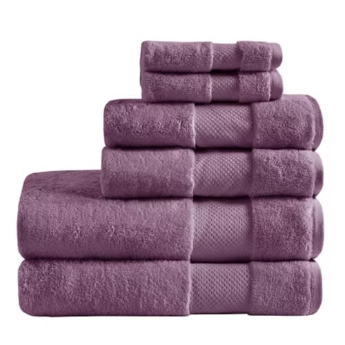 Turkish Cotton 6-Pc. Bath Towel Set, Purple