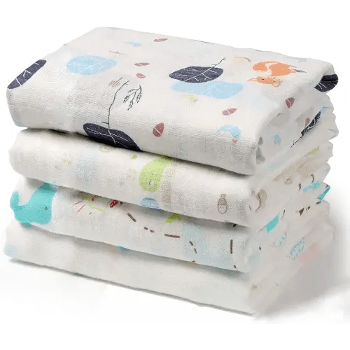 Softan Swaddle Blanket, Muslin Swaddle Blanket for Boys & Girls, 47X47In Muslin Swaddle Receiving Blanket for Newborn, Baby Muslin Swaddle Blanket Soft Silky & Breathable, 4 Pack