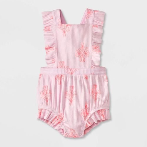Baby Girls' Ruffle Romper - Cat & Jack™ Pink 18m