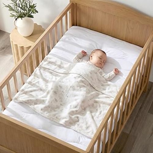 100% Cotton Top Mini Crib Mattress Protector 38" x 24", Soft Cloud-Like Quilted Mini Crib Mattress Pad Cover, Waterproof & Breathable Fitted Sheet, Noiseless Machine Washable Absorbent Pad, White