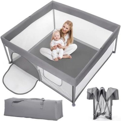 GOTGELIF 50"x50" Travel-Friendly Baby Playpen Spacious & Secure Foldable Playard