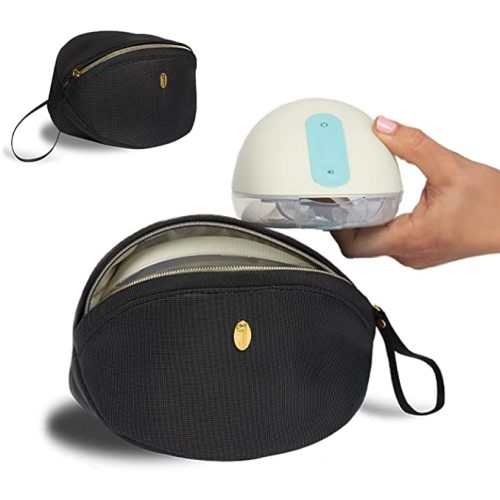 Idaho Jones Mini Breast Pump Bag | Elvie and Willow Pump Bag | Small Breast Pump Bag with Wrist Strap | Easy to Clean | Padded to Protect Your Pump | Hands Free Breast Pump Storage Bag | Black