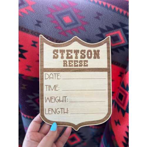 Rodeo Name Sign, Baby Name Sign, Hospital Sign, Birth Stats, Western, Baby Sign, Gift, Baby Gifts, Baby Shower, Birth Announcement, Rodeo