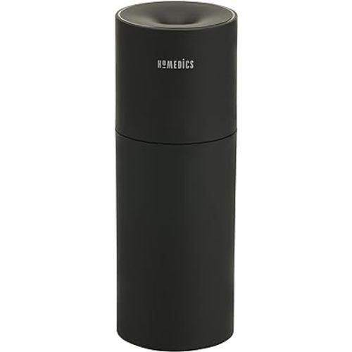 Homedics Portable Humidifier - Small Air Humidifiers for Bedroom, Plants, Office, Travel - Cool Mist Humidifiers, Color-Changing Accent Light, 2 Mist Settings, Black