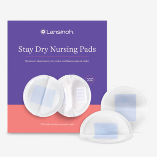 Lansinoh Stay Dry Disposable Nursing Pads, Soft and Super Absorbent Breast Pads, Breastfeeding Essentials for Moms, 200 Count