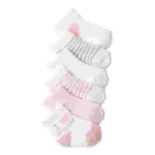 Carter's Child of Mine 0-6 Months Cotton Polyester Spandex Baby Girl Mommy Crew Cut Socks, 6 Pack