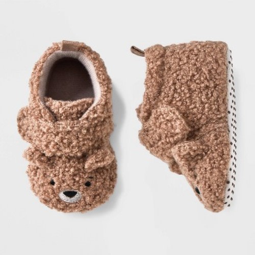 Baby Bear Bootie Slippers - Cat & Jack™ Brown, Size: 3-6M