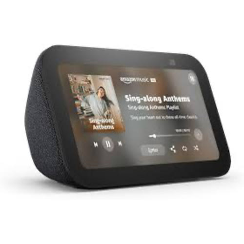 Amazon Echo Show 5 (newest model), Smart display with 2x the bass and clearer sound, Charcoal