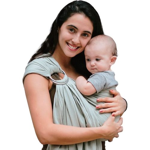 Nalakai Luxury Ring Sling Baby Carrier, Soft Linen Blend Baby Sling, Baby Wrap, Wear Your Little One Close to Your Heart, Longer Length